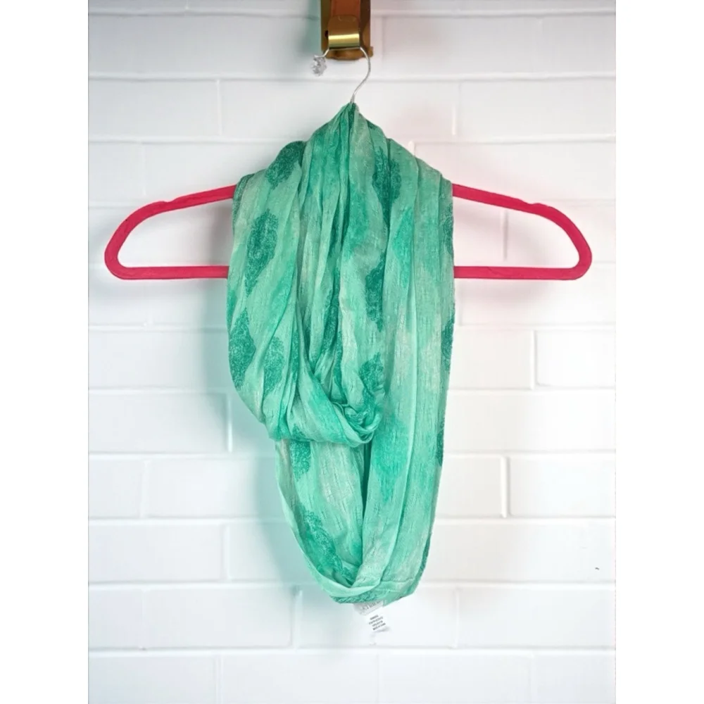 Charming Charlie Women's Turquoise Hand Dyed Gauze Weave Infinity Scarf Casual